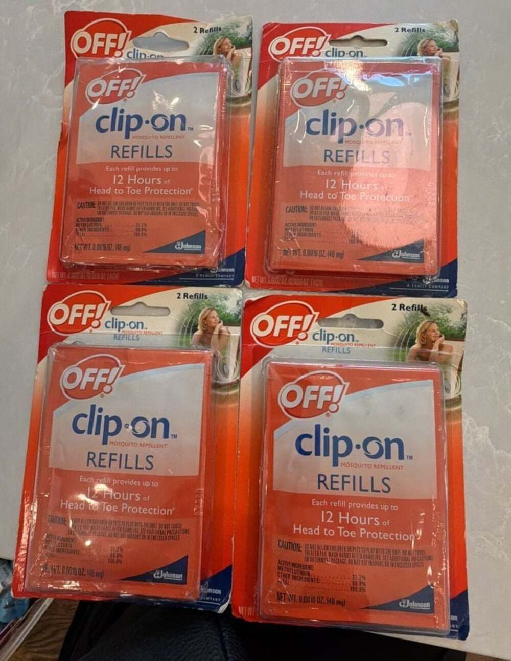 4 Packs OFF! Clip-On Mosquito Repellent Refills (8 Total Refills)